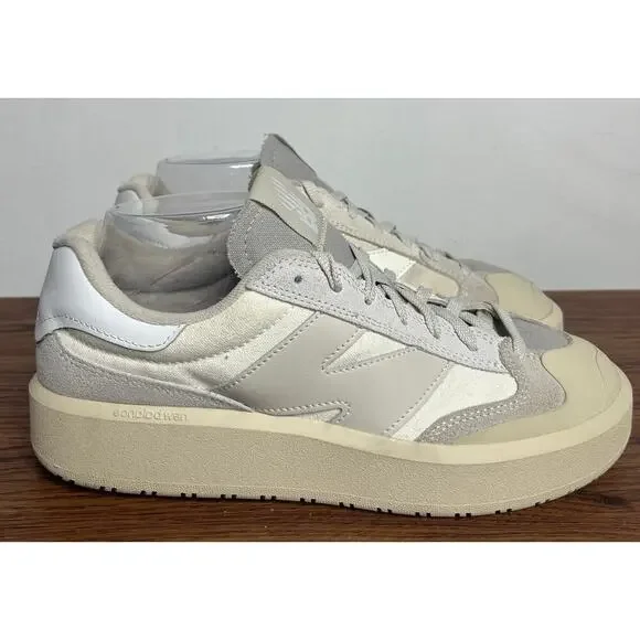 New Balance CT302 White Gray Suede Canvas Men's 9 Neutral Streetwear Casual